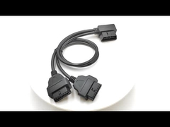 OBD-II Y স্প্লিটার ক্যাবল OBD 2 OBD2 16 পিন ডান কোণ পুরুষ থেকে ডাবল মহিলা স্প্লিটার Y ক্যাবল
