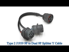 Deutsch 9-পিন J1939 মহিলা থেকে J1939 পুরুষ স্কয়ার ফ্ল্যাঞ্জ & থ্রেডেড J1939 পুরুষ স্প্লিটার ওয়াই ক্যাবল