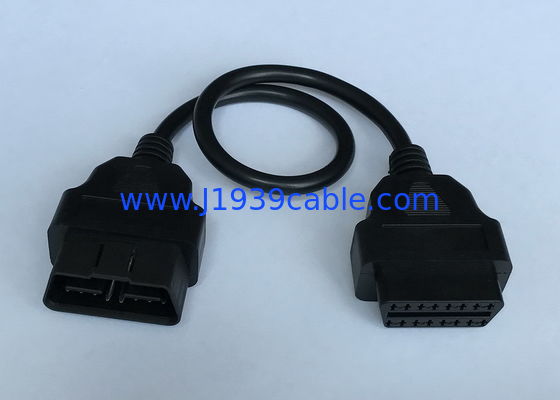OBD2 OBDII 16 পিন J1962 পুরুষ 24V থেকে মহিলা এক্সটেনশন রাউন্ড কেবল