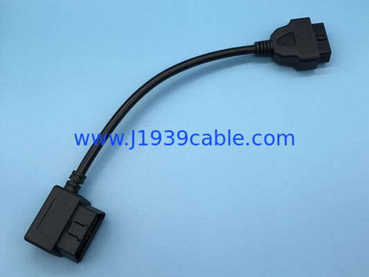 OBD2 OBDII 16-Pin J1962 ডান কোণ পুরুষ থেকে মহিলা এক্সটেনশন রাউন্ড কেবল