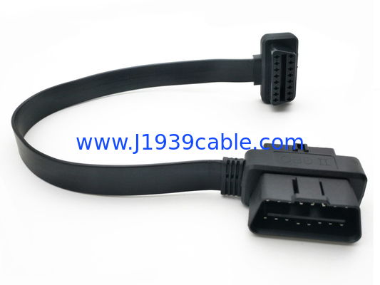 OBD সংযোগকারী এবং প্লাগ জন্য OBD2 ফ্ল্যাট এক্সটেনশন কর্ড মাধ্যমে পাস করুন