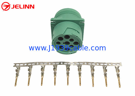 সবুজ J1939 9 পিন সংযোগকারী প্রকার 2 পুরুষ প্লাগ Deutsch HD10-9-1939P-P080
