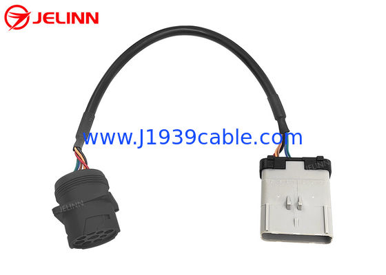 14 পিন RP1226 পুরুষ থেকে কালো টাইপ 1 SAE Deutsch 9 Pin J1939 মহিলা ট্রাক ELD কেবল