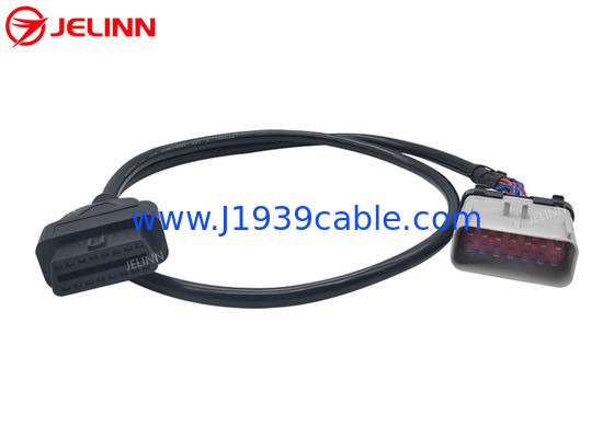14 পিন RP1226 পুরুষ থেকে OBD2 J1962 মহিলা ক্যাবল 2019 এবং উত্তর আমেরিকার নতুন ভারী ট্রাকগুলির জন্য