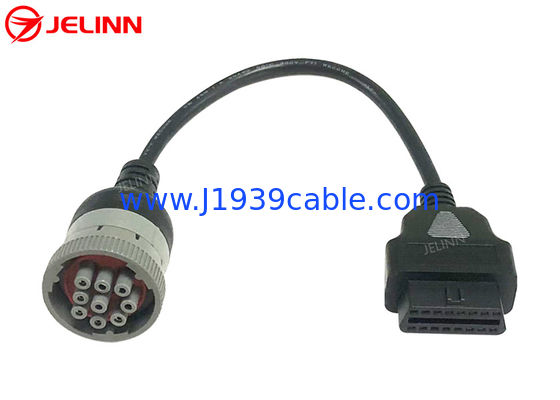 গ্রে CAT 9 পিন থেকে OBD 2 OBD2 16 পিন ক্যাবল Caterpillar এর জন্য