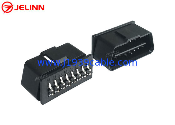 16 পিন J1962 OBD2 OBDII পিছনে বাঁকা পিনের সাথে পুরুষ প্লাগ সংযোগকারী