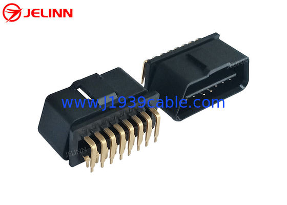 16 পিন J1962 OBD2 OBDII ডান কোণ 90 ডিগ্রী পিনের সাথে পুরুষ প্লাগ সংযোগকারী