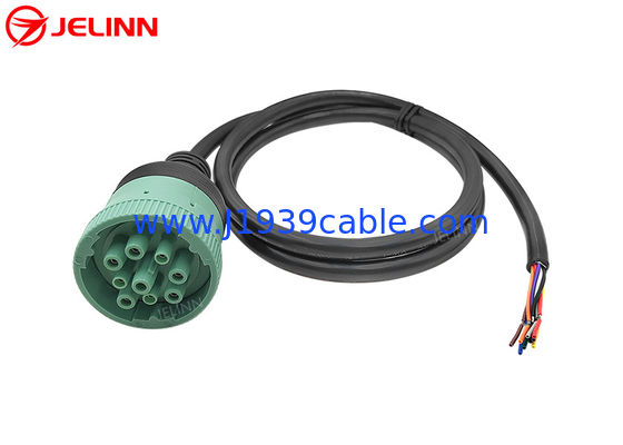 সবুজ J1939 9pin থেকে ওপেন এন্ড পিগটেল ক্যাবল