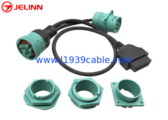 Deutsch J1939 পুরুষ মহিলা থেকে OBD 2 OBD2 সংযোগকারী স্প্লিটার Y ক্যাবল 4 টি ভিন্ন প্যানেল মাউন্ট ব্র্যাকেটের সাথে