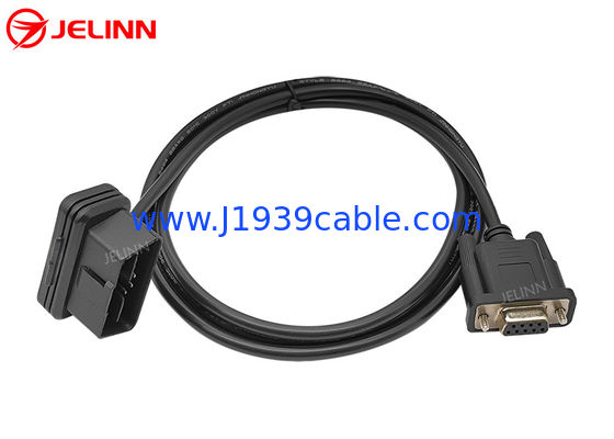 J1962 ডান কোণ OBD 2 OBD2 16 পিন থেকে RS232 DB9 সংযোগকারী ক্যাবল