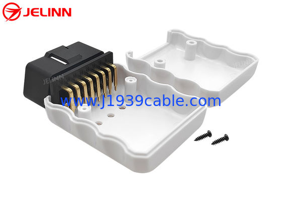 OBD2 বক্সার OBD 2 হাউজিং এবং ডান কোণ পিন সহ পুরুষ সংযোগকারী